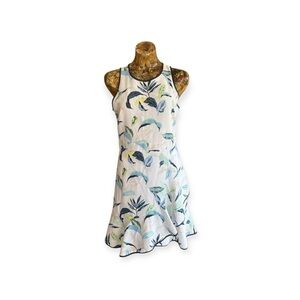 Banana Republic dress floral sleeveless white blue size 6 small summer spring